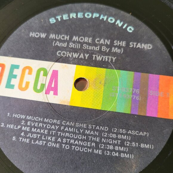 CONWAY TWITTY How Much More Can She Take LP Vinyl Decca Record 1971 DL 75276 LP2 - Picture 6 of 10